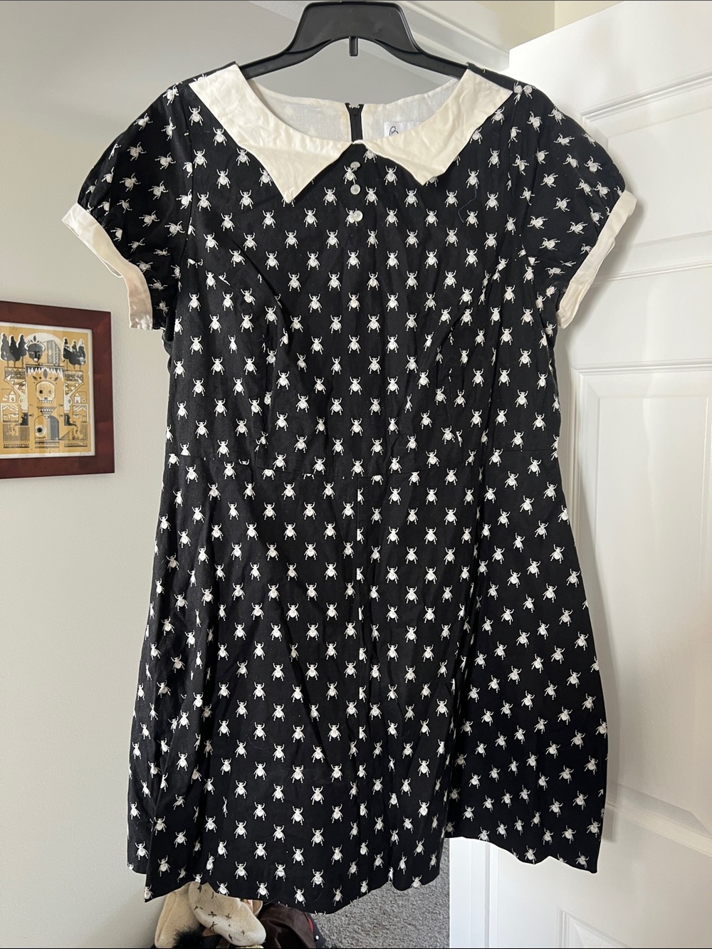 ModCloth Black and white Beetle Dress
